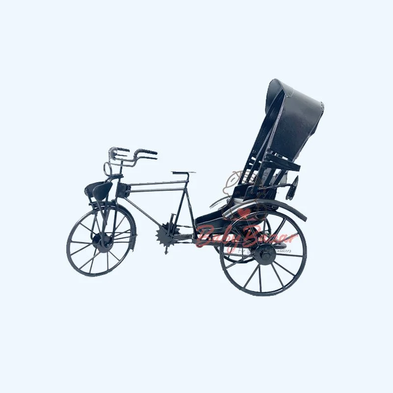 Black Painted Rickshaw Showpiece Home & Office Decor